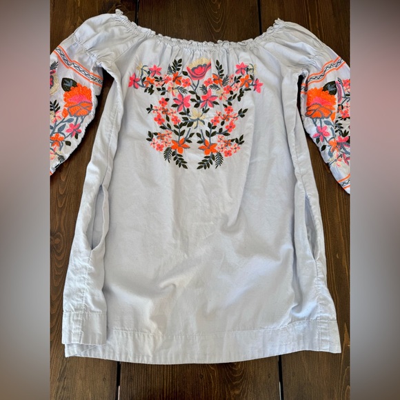 Free People Fleur du Jour Cotton Mini Dress in Light Blue Size S - Picture 5 of 8